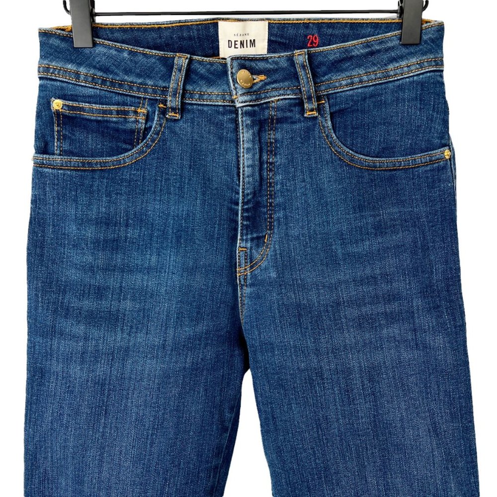 Sézane Parisian Perfect Slim High Waisted Skinny Blue Denim Jeans High Rise - 29 - Picture 6 of 13